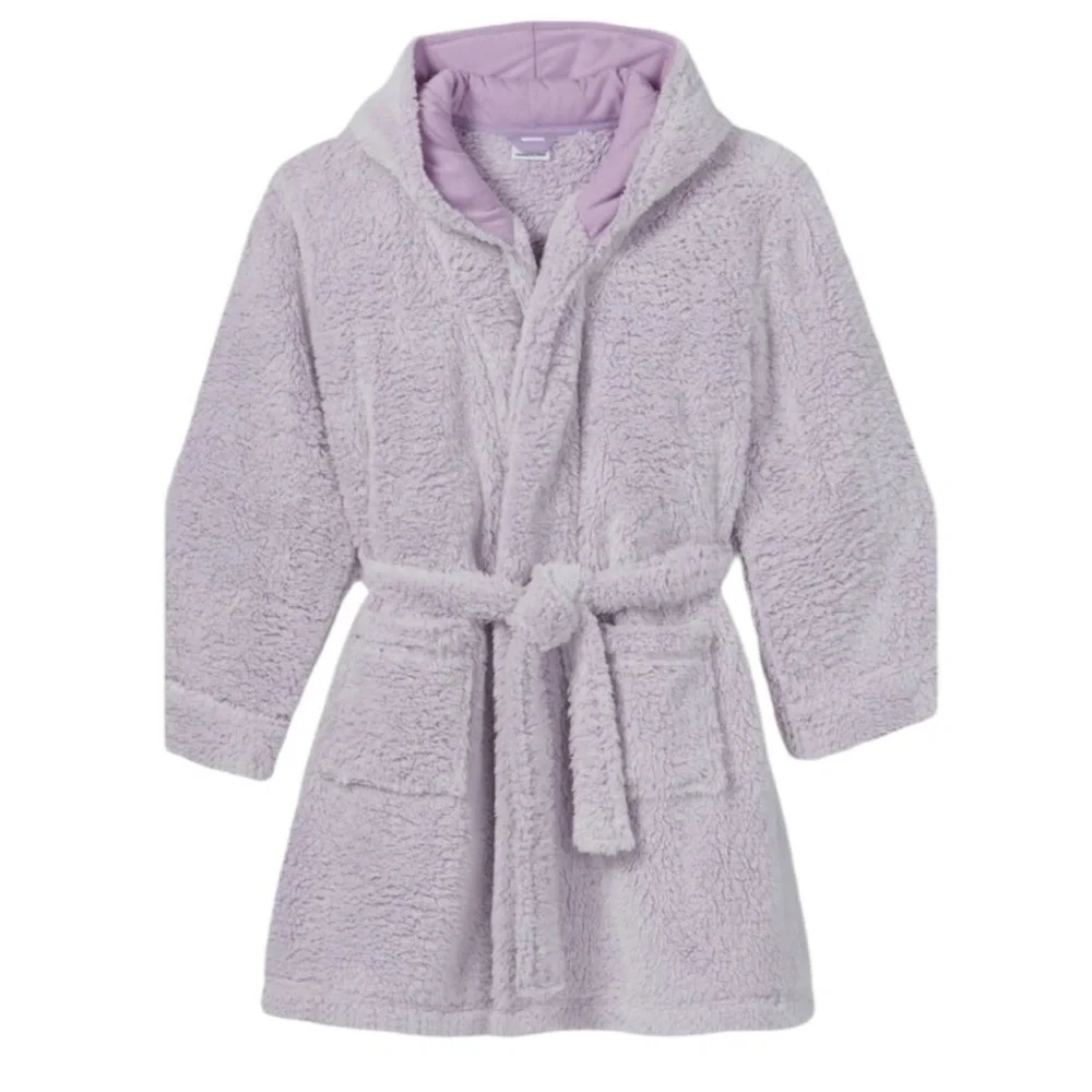 Art Class Girls Purple Hooded Self Tie Robe